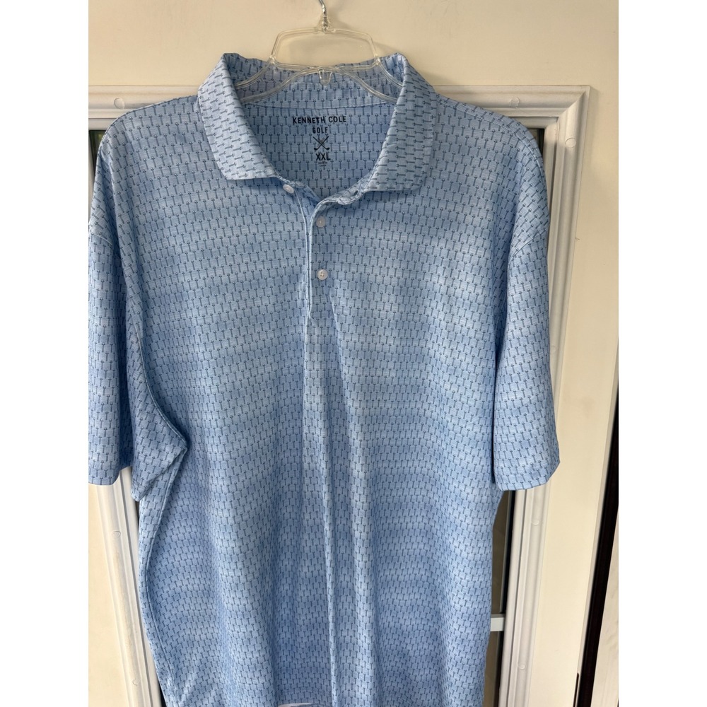 Kenneth Cole Golf men's XXL polo shirt light blue performance top Lightweight